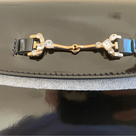 SAM EDELMAN NWT small Lorraine Black Patent convertible box shoulder bag - Picture 8 of 8